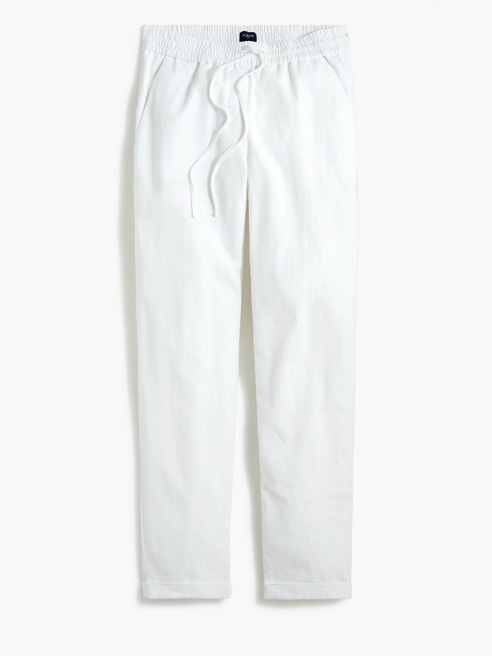 J Crew Linen-cotton blend drawstring pant